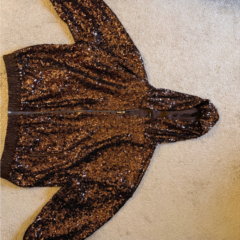 Sequin Brown Hoodie - Picture 3 of 3